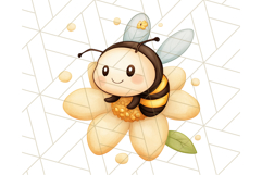 Adorable Bee Clipart PNG, Kawaii Bumblebee Illustrations Product Image 4