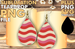 Lovely Teardrop Earrings Art PNG, Valentine's Pattern Product Image 1