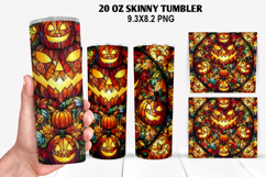 Pumpkin Skinny Tumbler 20oz Wrap Design, Halloween Tumbler Product Image 1