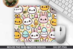 Bunny Mouse Pad Sublimation, Easter Bunny Mouse Pad PNG Product Image 1