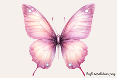 Gilter Pink Butterfly Clipart PNG Product Image 1