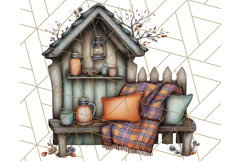 Fall Market Stall Clipart PNG, Rustic Autumn Clip Art Product Image 4