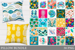 Summer Pillow Bundle. Summer Sublimation Product Image 1