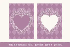 Vintage Heart Lace Frame for Wedding Designs Product Image 2