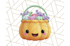 Kawaii Halloween Clipart Cute Kids and Candy Elements Png Product Image 4