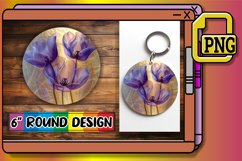 Floral Frenzy Sublimation Circles - Keychain &amp; Car Coaster Product Image 1
