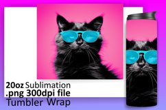 Hilarious Kitty Tumbler Sublimation Design Product Image 1