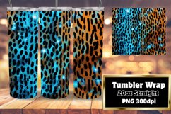 Cheetah 3D Tumbler 20oz Glitter Sublimation Product Image 1