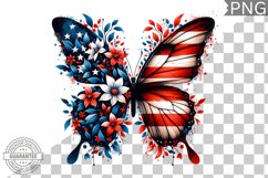 4Th Of July Flora Butterfly - Sublimation 4th of July PNG Product Image 1