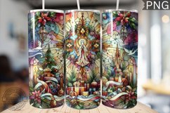 Watercolor Christmas Tumbler Wrap - High Quality 300 Dpi Product Image 1