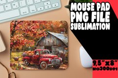 Harvest Truck Beverage Mouse Pad PNG Print Product Image 1