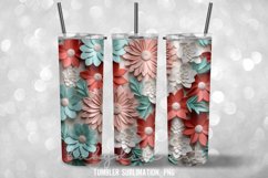 3D Tumbler Sublimation I 3D Flowers Tumbler Wrap Product Image 4