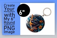 Cat Lover&#039;s Joyful Circle Design Keychain Product Image 1
