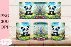 Cute baby panda bear mug wrap PNG for sublimation Product Image 2
