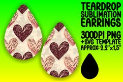 Creative Teardrop Earrings Sublimation Template , Heart Product Image 1