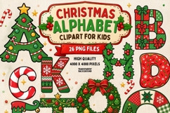 Christmas Alphabet PNG Bundle | 26 Holiday Letter Clipart Product Image 1