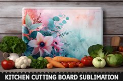 Cutting Board Sublimation Design - Flowers Sublimation PNG Product Image 1
