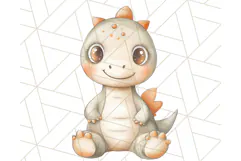 Cute Pastel Dinosaur Clipart PNG for Nursery Art, Baby Decor Product Image 4