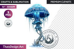 Glowing Fantasy Mushrooms PNG, Magic Mushroom Clipart Product Image 1