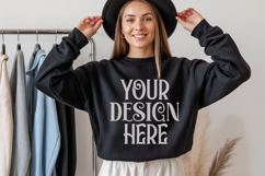 Navy Gildan 18000 Mockup, Sweatshirt Crewneck Mockups Product Image 1