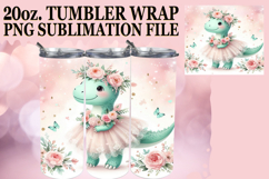 Happy Vibes 20oz tumbler wrap, Cute Dino Product Image 1