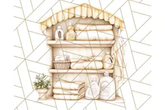 Cozy Laundry Day Clipart PNG Pastel Home Decor, Home Png Product Image 4