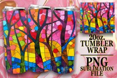 Colorful Stained Glass 20oz Tree Wrap Sublimation Tumbler Product Image 1