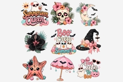 Summerween Clipart PNG Bundle | Cute Spooky Beach Halloween Product Image 6