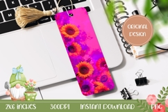 Neon Purple Bookmark Print, Colorful Bookmark Sublimation Product Image 1