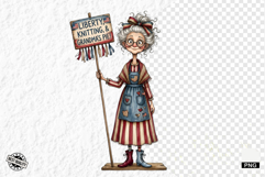 Whimsical Patriotic Grandma Clipart Product Image 1
