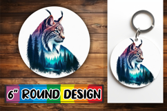 Blissful Car Coaster Round PNG, Animals Art Product Image 1