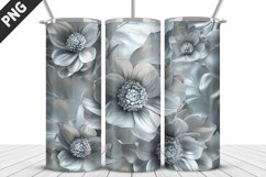 3D Flowers Tumbler Wrap | Sublimation Design | Tumble PNG Product Image 5
