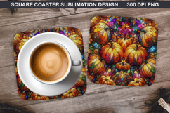 Pumpkin Coaster Sublimation, Halloween Coaster PNG Design Product Image 1
