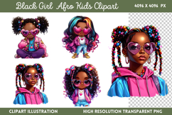 Black Girl Png Afro Kids Clipart PNG Product Image 1