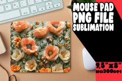 Embroidered Blossom Wonderland: 3D Sublimation Mouse Pad Product Image 1