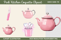 Pink Kitchen Coquette Kitchen Clipart PNG, Product Image 12