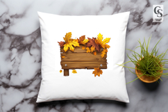 Autumn Wooden Sign Board Clipart PNG Product Image 3