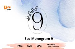 Eco Monogram Minimal Nature- Inspired Letter Set PNG SVG JPG Product Image 1