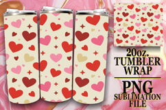 Bright Sublimation 20oz tumbler wrap, Valentine's Pattern Product Image 1