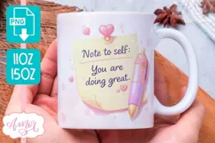Self care mug wrap sublimation, Mental Health mug PNG Product Image 1