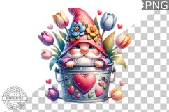 Spring Gnome Sublimation - Clipart PNG Design Product Image 1