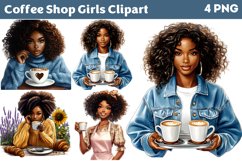 Coffee Shop Girls Clipart PNG Product Image 1
