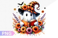 Halloween Ghost And Books Sublimation - Clipart PNG Design Product Image 1