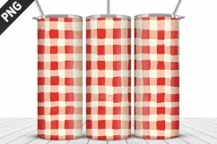 Red Plaid Tumbler Design | Valentine's Day Tumbler Wrap Product Image 3