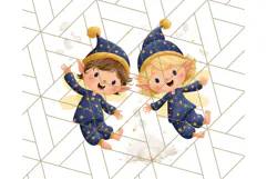Santa’s Pajama Day Clipart, Cute Christmas Bedtime PNG Product Image 4