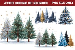Winter Christmas Tree Sublimation PNG Product Image 1