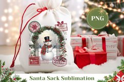 Snowman Santa Sack Sublimation, Cozy Winter Gift Bag Product Image 1