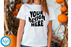 White women Tshirt Mockup, Halloween tshirt mockup Product Image 1