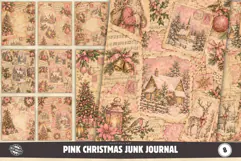 Pink Christmas Junk Journal Pages Product Image 1