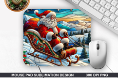 Santa Mouse Pad Sublimation, Christmas Mouse Pad PNG Design Product Image 1